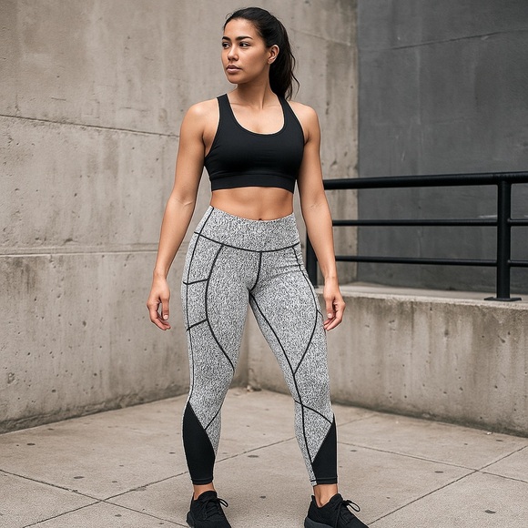 Lululemon Reflective Speed Tight Leggings Size 10 Black/White Pixel Print - Picture 1 of 16